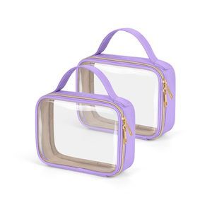 Tsa Approved Toiletry Bag, 2 Pack Clear Makeup Bags With Handles, Quart Size🐥